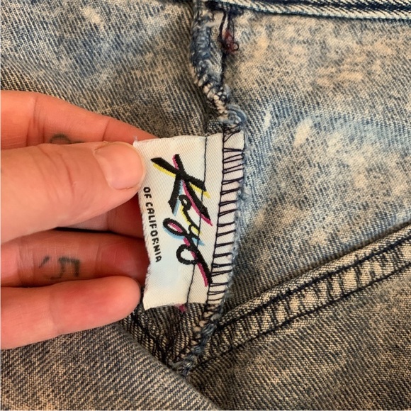 Vintage Acid Wash Denim Skirt 80s Small stone Wash - Picture 4 of 5